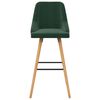 vidaXL Barové stoličky 2 ks tmavozelené zamatové