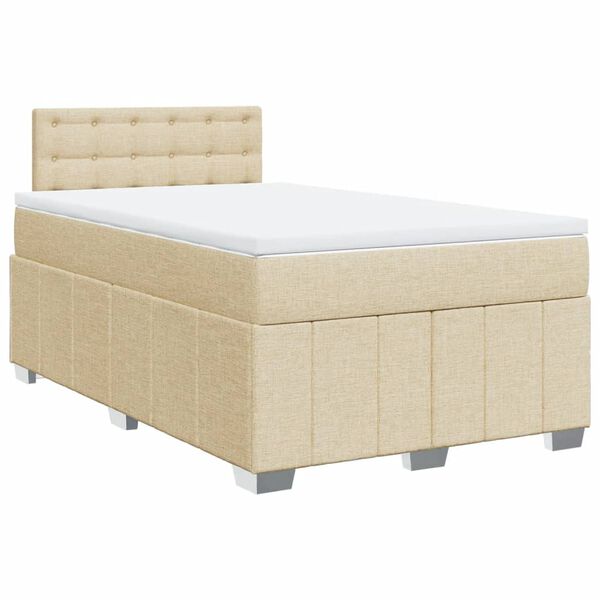vidaXL Boxspring posteľ s matracom kr&eacute;mov&yacute; 120x200 cm l&aacute;tka