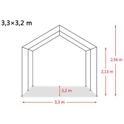 vidaXL Odnímateľný prístrešok pre dobytok PVC 550 g/m², 3,3x3,2 m, zelený
