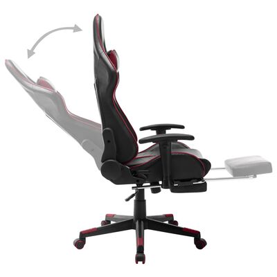 vidaXL Herná stolička s opierkou na nohy čierna a vínovočervená umelá koža