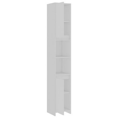 vidaXL Skrinka do kúpeľne, biela 30x30x183,5 cm, kompozitné drevo