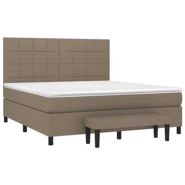 vidaXL Posteľn&yacute; r&aacute;m boxspring s matracom sivohned 180x200 cm l&aacute;tka