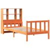 vidaXL Posteľ s knižnicou bez matraca vosková 75x190 cm masívne drevo