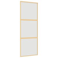 vidaXL Posuvné dvere zlaté 76x205 cm matné ESG sklo a hliník