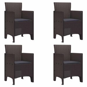 vidaXL Záhradná stolička 4 pcs Hnedá 53 x 49 x 85 cm PP
