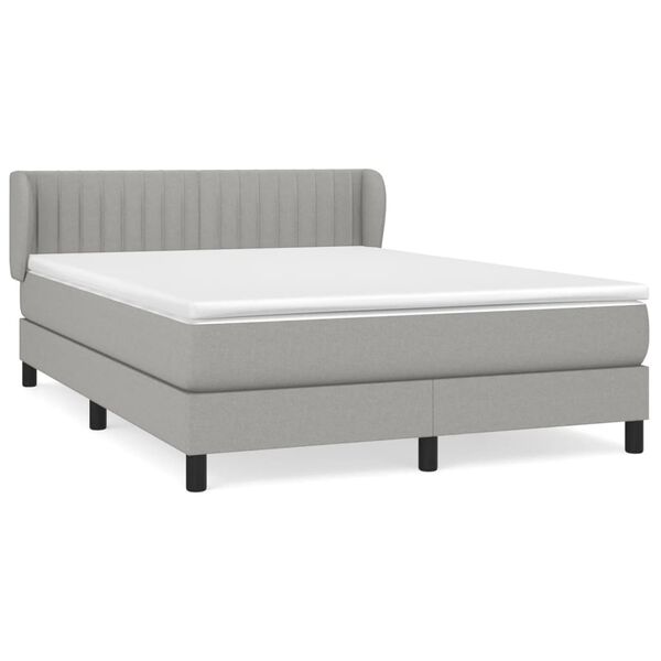 vidaXL Boxspring posteľ s matracom bledosiv&yacute; 140x190 cm l&aacute;tka