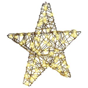 vidaXL 3D hviezda 50 LED Tepl&aacute; biela 55 x 52.5 x 9 cm Ratan