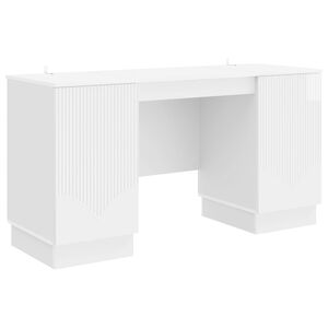 vidaXL St&ocirc;l Biela s vysok&yacute;m leskom 142,5 x 50 x 75 cm Kompozitn&eacute; drevo