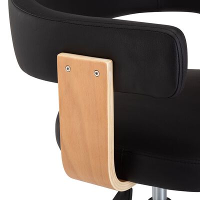 vidaXL Otočné jedálenské stoličky 6 ks čierne umelá koža