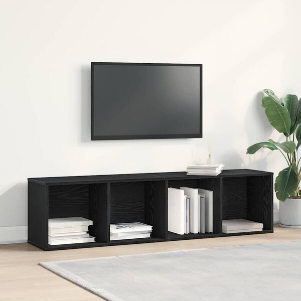 vidaXL Knižnica N&aacute;stenn&yacute; Čierny dub 143 x 30 x 36 cm Kompozitn&eacute; drevo