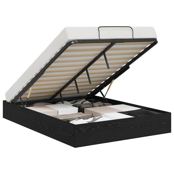 vidaXL Otomanov&yacute; posteľn&yacute; r&aacute;m s &uacute;ložiskom Čierny Dub 203 x 140 x 25 cm