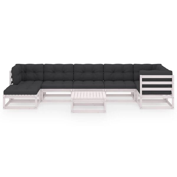 vidaXL 8-dielna záhradná sedacia súprava+podložky, borovicový masív