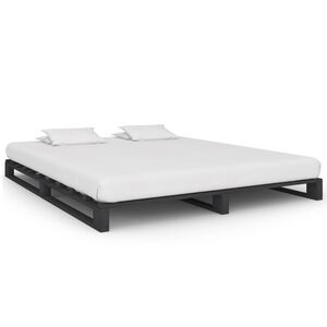 vidaXL Paletov&yacute; posteľn&yacute; r&aacute;m siv&yacute; 180x200 cm mas&iacute;vne borovicov&eacute; drevo