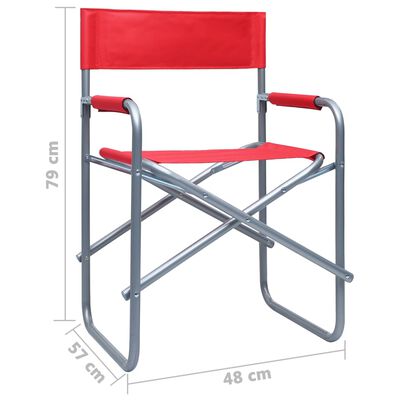 vidaXL Režisérske stoličky 2 ks, oceľ, červené