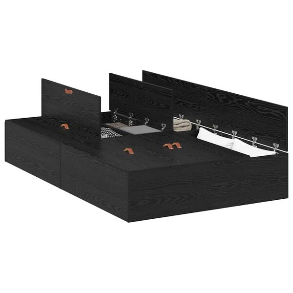 vidaXL Rám postele s úložným prostorem Čierny dub 120 x 200 cm