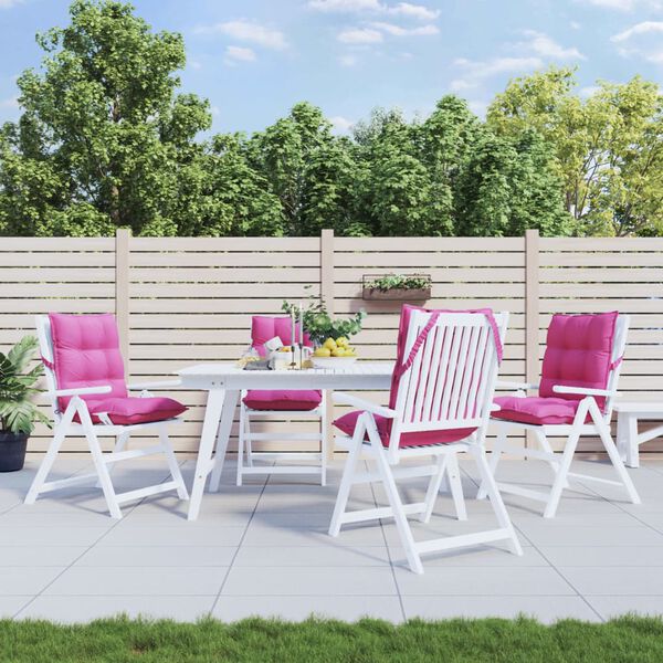 vidaXL Podložky na stoličky nízke operadlo 4 ks ružové látka