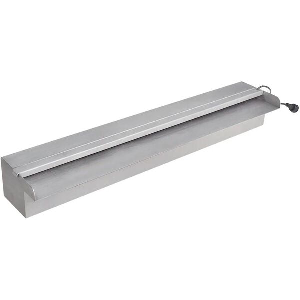 Obdĺžnikov&aacute; baz&eacute;nov&aacute; font&aacute;na/vodop&aacute;d s LED, nehrdzavej&uacute;ca oceľ 60 cm
