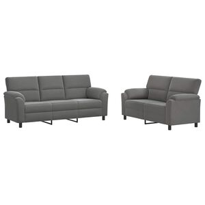 vidaXL Sada pohoviek 2 pcs Tmavosiv&aacute; Zamat