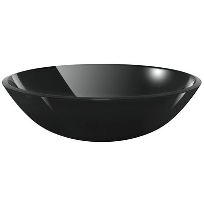 vidaXL Umývadlo z tvrdeného skla, 42 cm, čierne