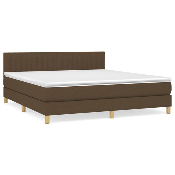 vidaXL Boxspring posteľ s matracom tmavohned&aacute; 180x200 cm l&aacute;tka