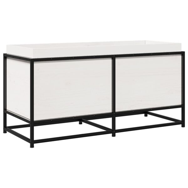 vidaXL Z&aacute;hradn&yacute; kvetin&aacute;č biely 100x40x50 cm borovicov&yacute; mas&iacute;v