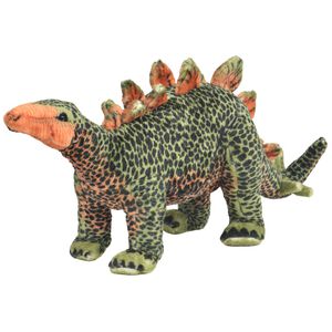 vidaXL Ply&scaron;ov&aacute; hračka dinosaurus stegosaurus zeleno-oranžov&yacute; XXL