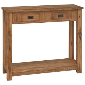 vidaXL Konzolov&yacute; st&ocirc;l Pr&iacute;rodn&aacute; 90 x 30 x 80 cm Hust&eacute; teakov&eacute; drevo