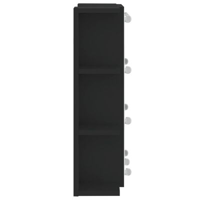 vidaXL Zrkadlová skrinka s LED čierna 70x16,5x60 cm