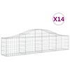 vidaXL Obl&uacute;kov&yacute; gabionov&yacute; k&ocirc;&scaron; 14 ks 200x30x40/60 cm pozinkovan&eacute; železo