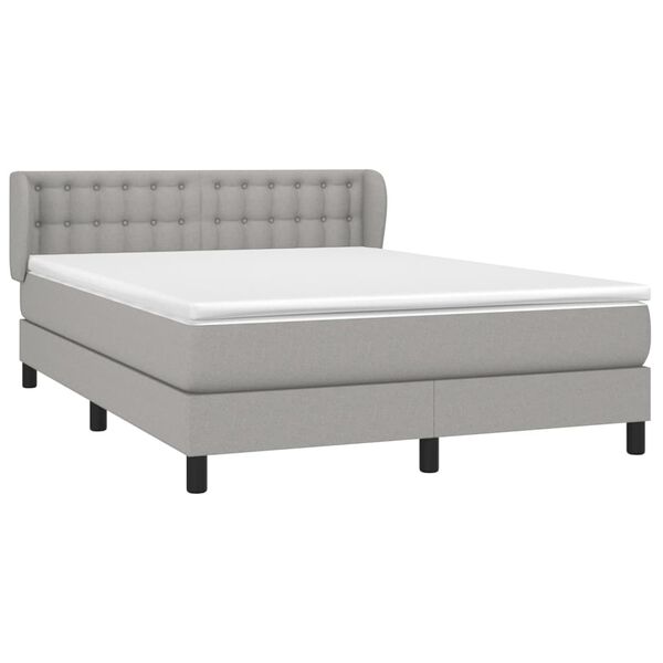 vidaXL Boxspring posteľ s matracom bledosiv&yacute; 140x190 cm l&aacute;tka