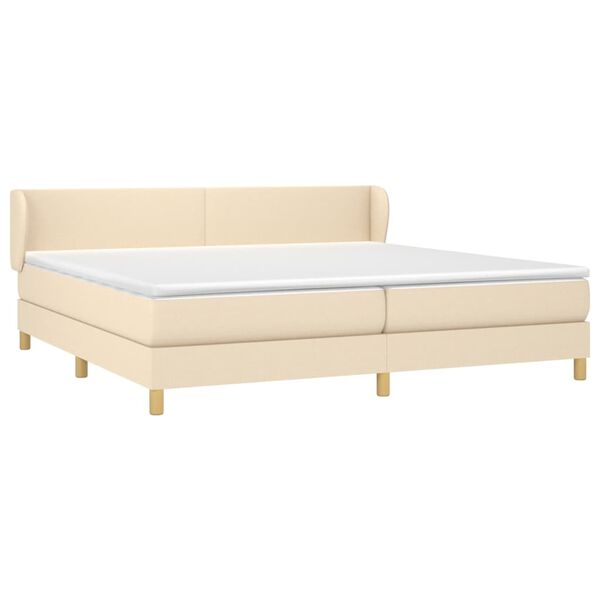vidaXL Boxspring posteľ s matracom kr&eacute;mov&aacute; 200x200 cm l&aacute;tka