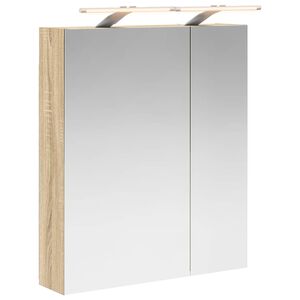 vidaXL K&uacute;peľňov&aacute; zrkadlov&aacute; skrinka Sonoma dub 60 x 14,5 x 70 cm