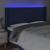 vidaXL Čelo postele s LED modré 163x16x118/128 cm látka