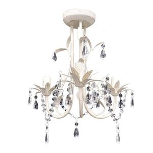 Kri&scaron;t&aacute;ľov&yacute; vysiaci luster, elegantn&yacute;, biely