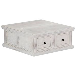 vidaXL Konferenčn&yacute; stol&iacute;k, biely 70x70x30 cm, mangov&yacute; mas&iacute;v