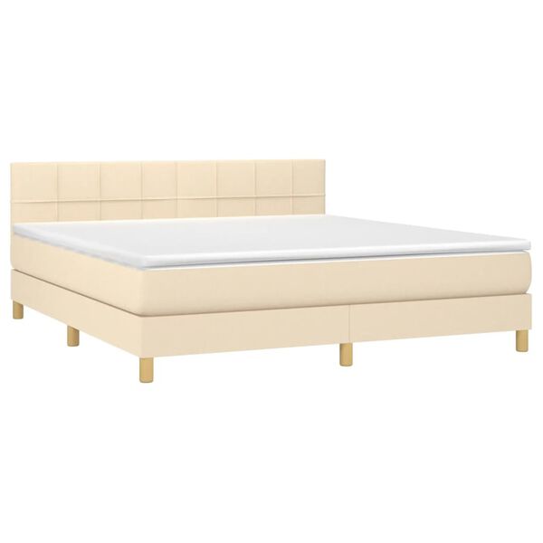 vidaXL Posteľn&yacute; r&aacute;m boxspring s matracom kr&eacute;mov&yacute; 180x200 cm l&aacute;tka
