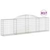 vidaXL Obl&uacute;kov&eacute; gabionov&eacute; ko&scaron;e 17ks 300x30x80/100cm pozinkovan&eacute; železo