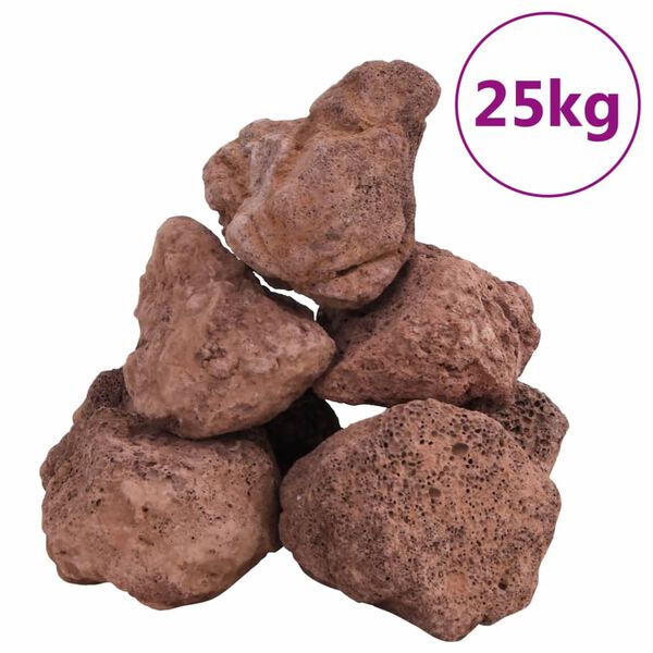 vidaXL Sopečn&eacute; kamene 25 kg červen&eacute; 10-30 mm