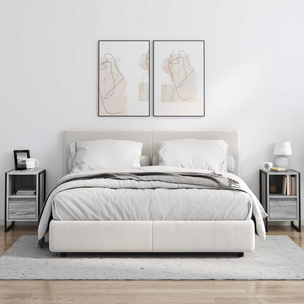 vidaXL Nočn&yacute; stol&iacute;k Siv&yacute; Sonoma 39,5 x 30 x 50 cm Kompozitn&eacute; drevo