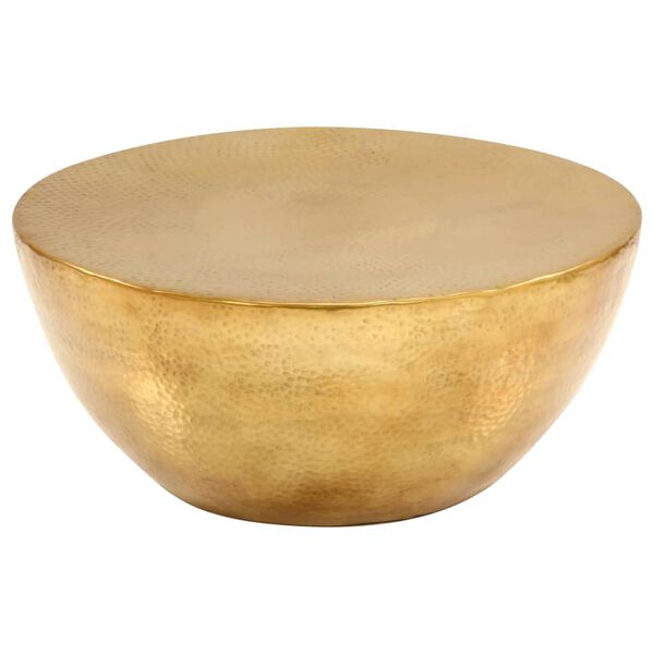 vidaXL Tepaný hliníkový konferenčný stolík 70x30 cm farba mosadze