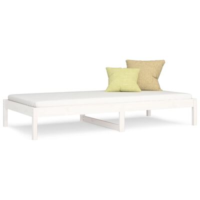 vidaXL Denná posteľ biela 90x190 cm jednolôžko masívna borovica