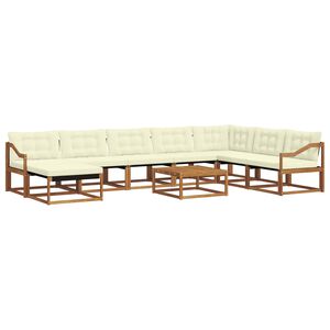 vidaXL Z&aacute;hradn&aacute; s&uacute;prava gaučov s vank&uacute;&scaron;om 9 pcs Pr&iacute;rodn&aacute; a kr&eacute;mov&aacute;