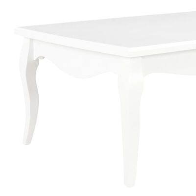 vidaXL Konferenčný stolík, biely 110x60x40 cm, borovicový masív