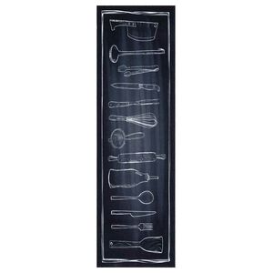 vidaXL Kuchynsk&yacute; koberec Čierna 150 x 45 cm Zamat