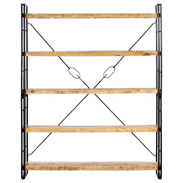 vidaXL Knižnica s 5 policami 140x30x180 cm mangovníkový masív