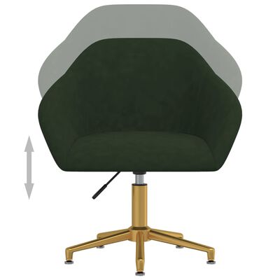 vidaXL Otočná kancelárska stolička tmavozelená zamatová