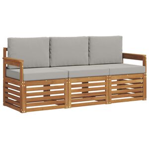 vidaXL S&uacute;pravy pohoviek s vank&uacute;&scaron;om 3 pcs Pr&iacute;rodn&aacute; a svetlosiv&aacute;