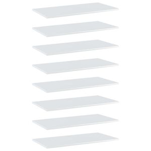 vidaXL Pr&iacute;davn&eacute; police 8 ks, leskl&eacute; biele 80x40x1,5 cm, drevotrieska