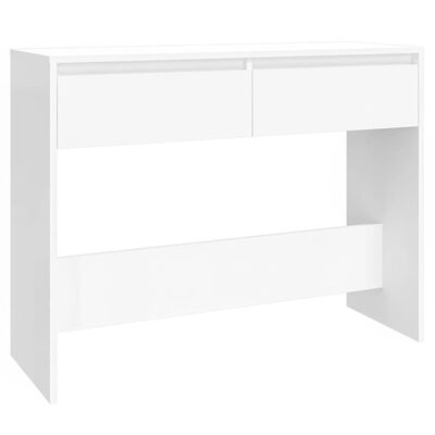 vidaXL Konzolový stolík biely 100x35x76,5 cm drevotrieska