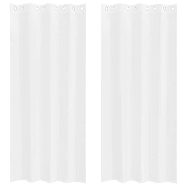 vidaXL Voile záclona so záclonami 2 pcs Biela 245 x 140 cm Polyester